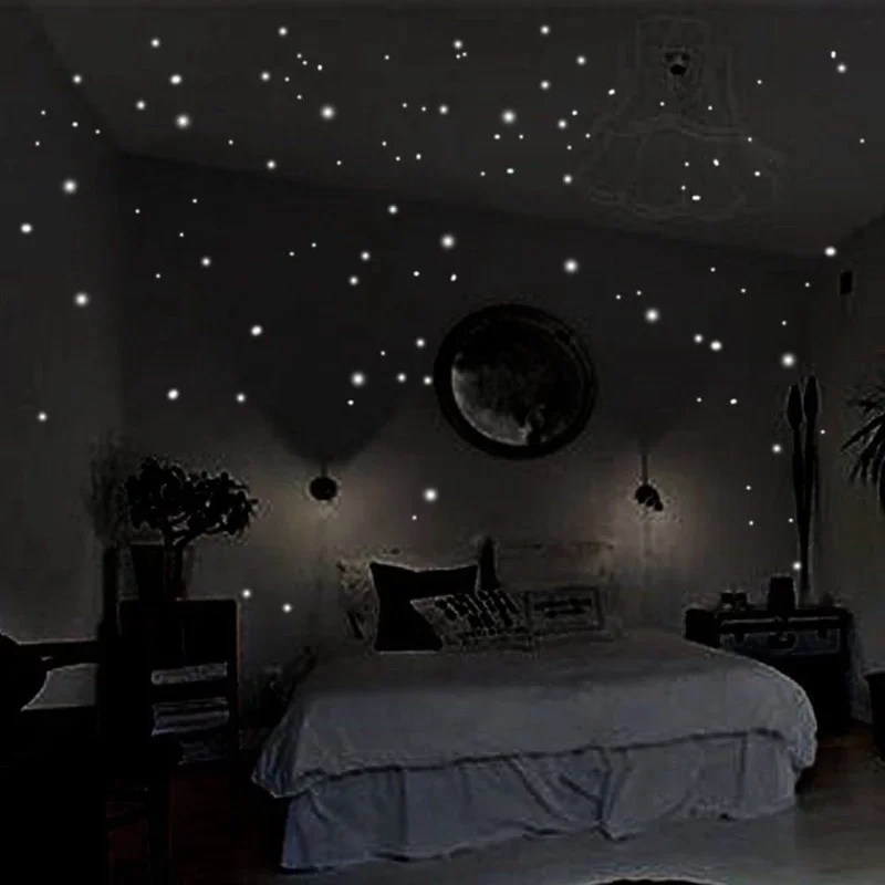 407pcs Luminous Wall Stickers Wall Decor Glow In The Dark Star Vinyl Sticker for Kid Room Creative Fluorescent Party Decoration photo 1