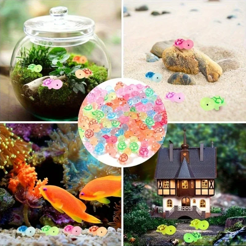 30-100pcs Luminous Mini Resin Animal Figurines Glow in The Dark Fish Tank Aquarium Ornament  Aquatic Landscaping Decor Accessory photo 6