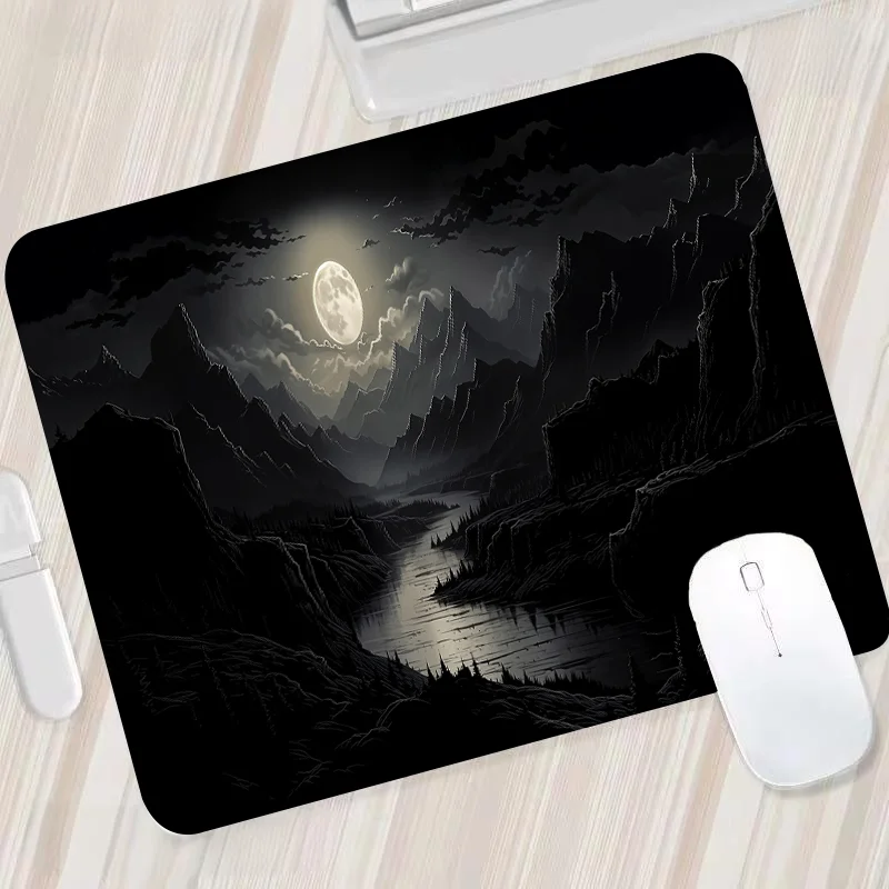 Night Moonlight Large Cool Mouse Pad Laptop Non-Slip Esports Office Desk Mat Game Player Mousepad Mini PC Desktop Accessories photo 3