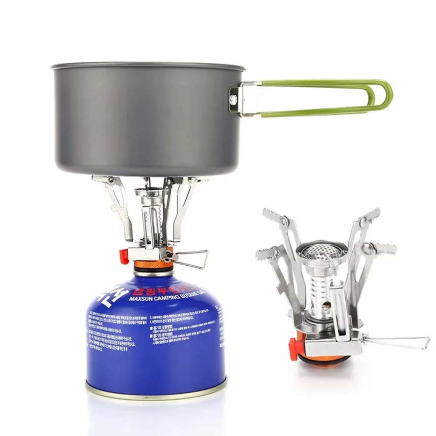 Portable All in One Camping Stove with Converter Compact Lightweight Outdoor Cooking Gear for Hiking Backpacking photo 2