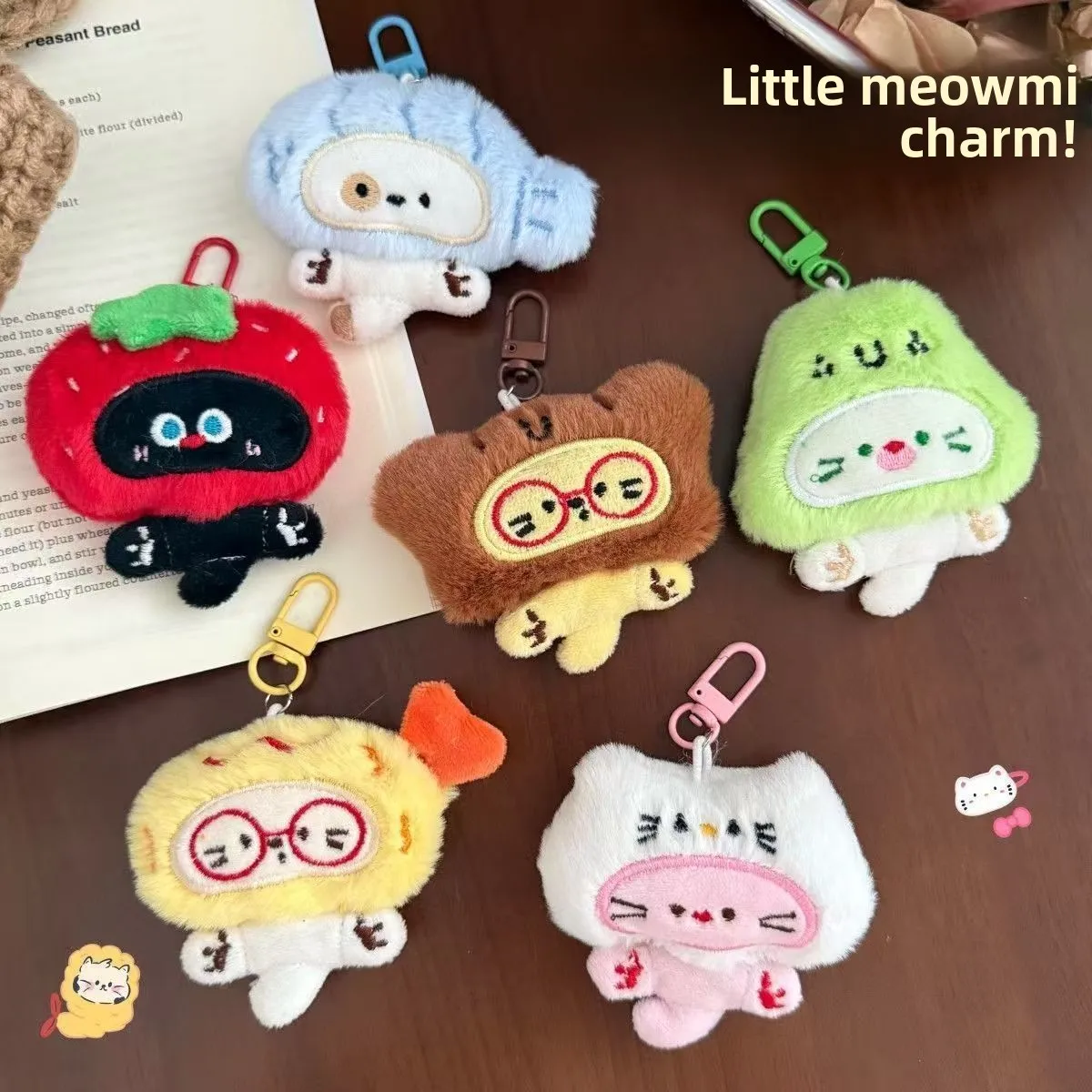 Little Meowmi Charm Cute Plush Cat Keychain Kawaii Healing Cartoon Animal Stuffed Doll Pendant Bag Charm Hanging Toy Gift photo 1