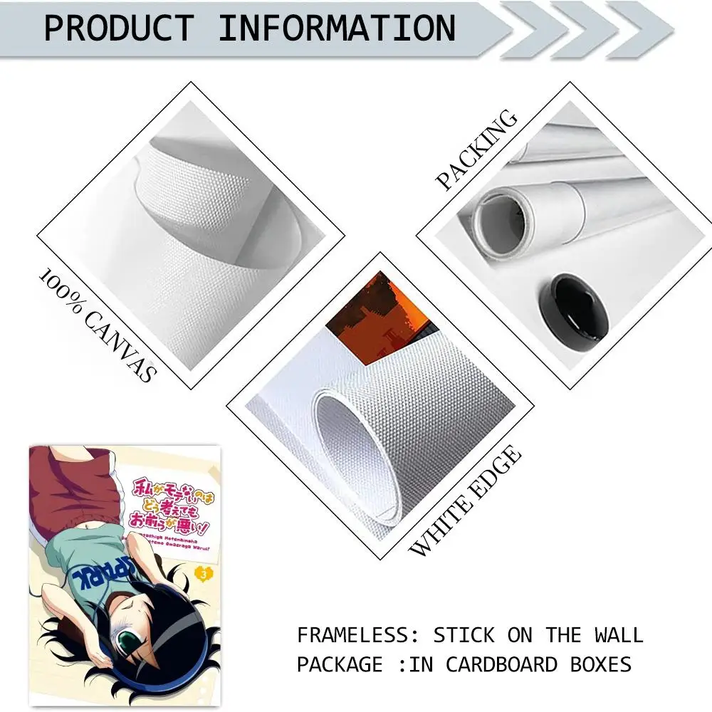 Anime W-Watamote Kuroki Tomoko Painting Calligraphy Canvas Poster Wall Art interior Hallway Home Decoration Holiday Gifts photo 5
