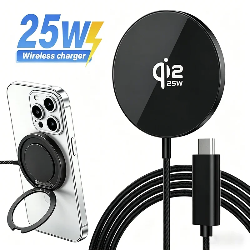 Qi2.2 25W Magnetic Fast Charger Stand for iPhone 17 16 15 14 Pro Max Samsung Galaxy S25 S24 S23 Ultra FE Pixel Foldable Travel photo 1