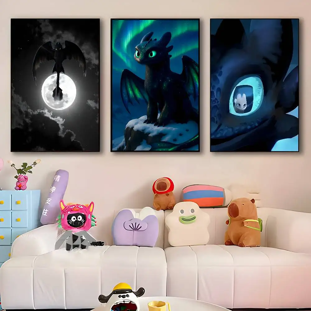 Hot Cartoon Movie Anime How To T-Train Your D-Dragon Manga Posters HD Print Vintage Wall Art Decor for Home Study Room photo 2