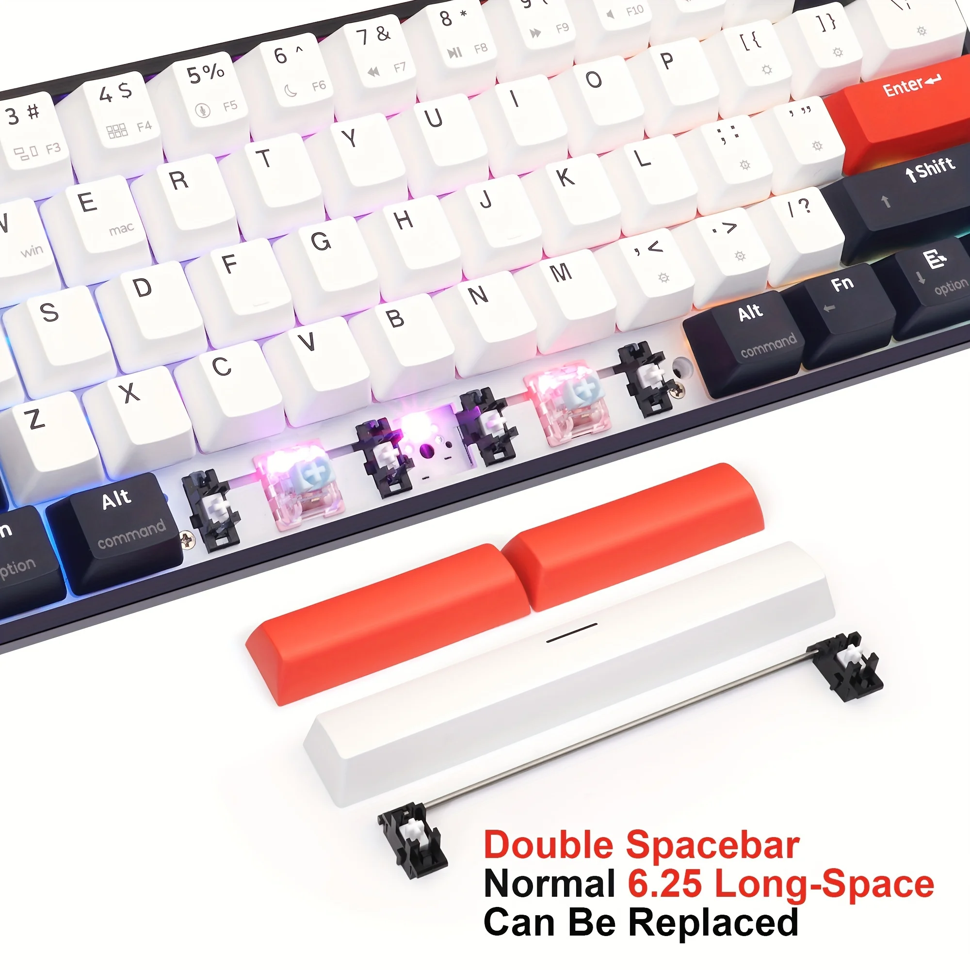 SKYLOONG GK61 QMK/VIA Wired Keyboard RGB Backlight USB Gaming Mechanical Keyboard Silent Tactile Switch Hot Swappable PBT Keycap photo 4