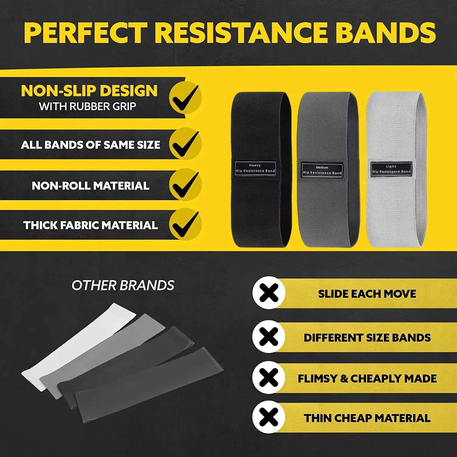 New Fabric Resistance Hip Booty Bands Glute Thigh Elastic Workout Squat Circle Stretch Fitness Strips Loops Yoga Gym Equipment photo 2
