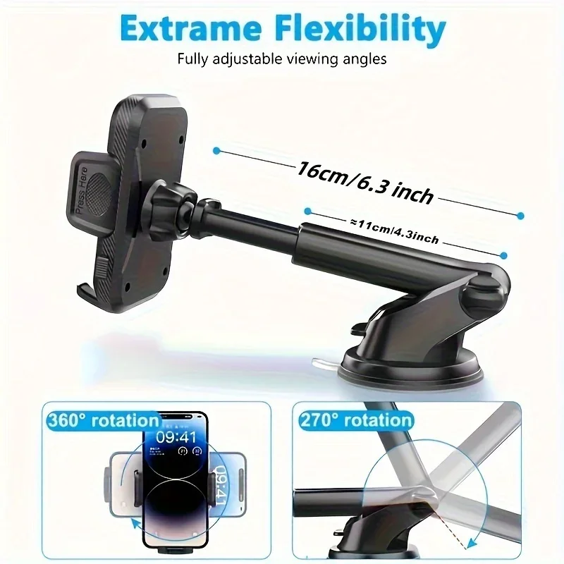 Suction Cup Sucker Mount Car Phone Holder Stand Cellphone Support Bracket For IPhone15 Xiaomi Huawei Samsung Mobilephone Parts photo 3