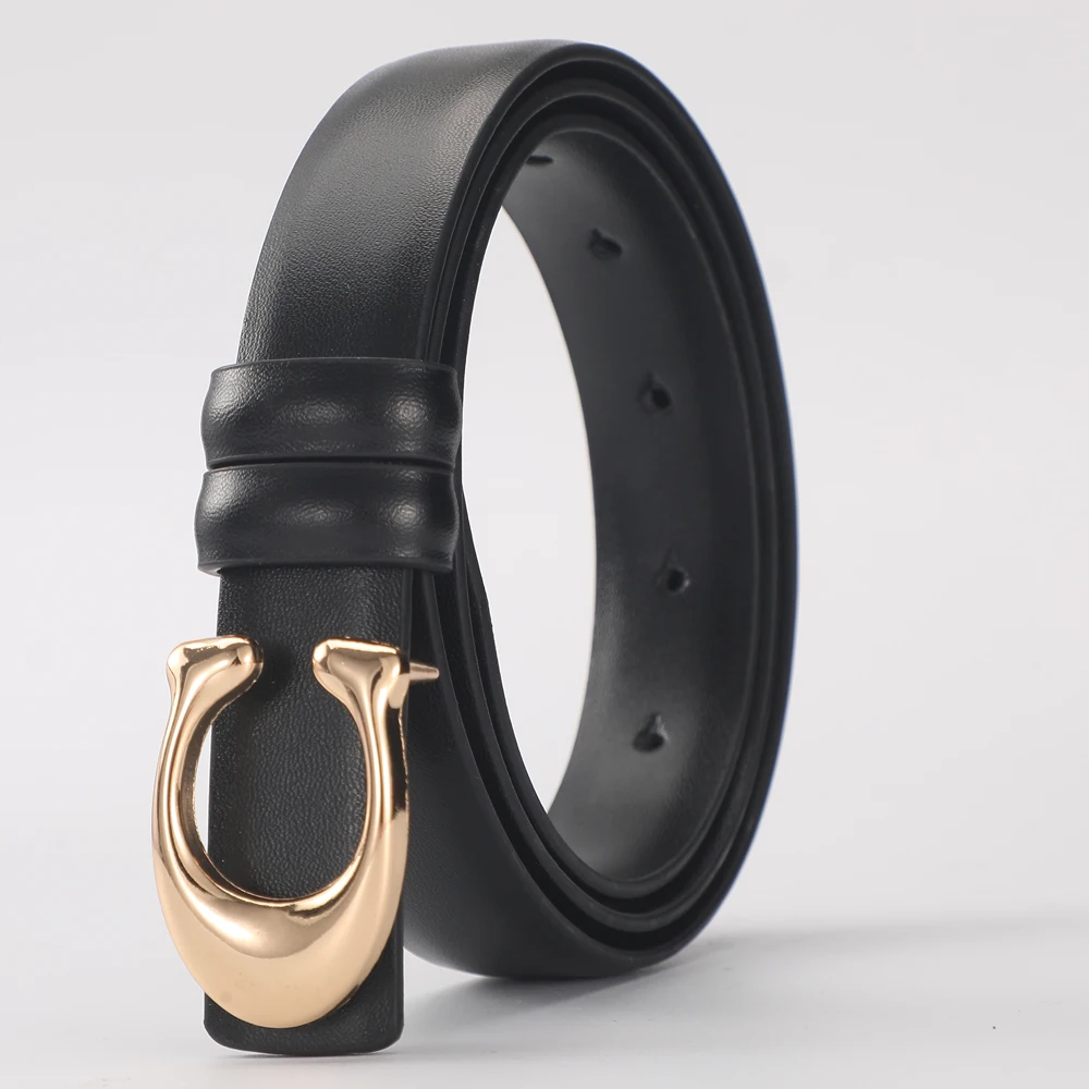 High-quality Women's Fashionable Belt C-shaped Buckle Smooth Buckle Temperament Double-sided Gift For Mother Using Belt photo 2