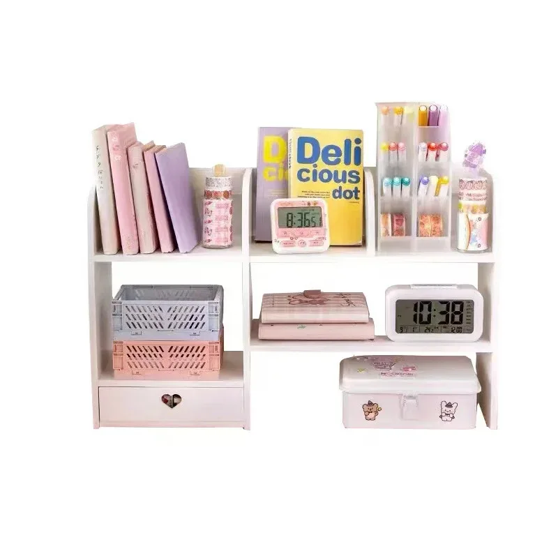 Double-Layer Desktop Organizer Rack Stationery Office Desk Accessories Storage Desktop Cosmetics Organizers Storage Shelf photo 6