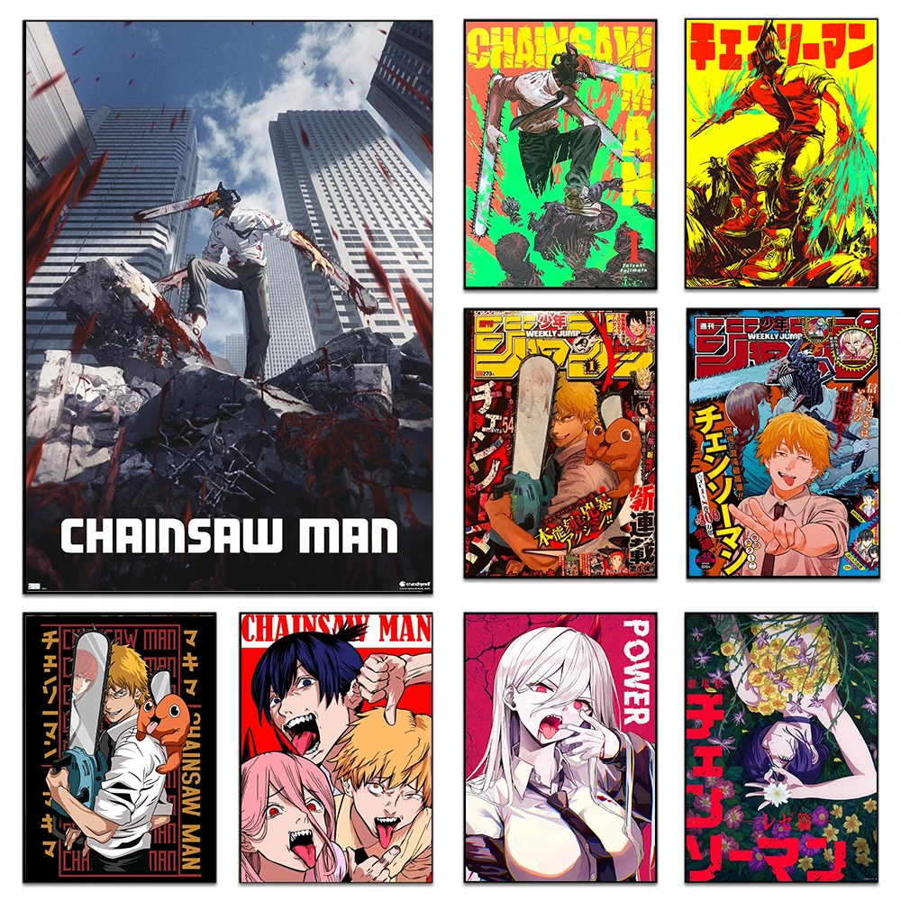 Chainsaw Man Poster Print For Bedroom Living Room Home Decor Japanese Anime Manga Denji Wall Art Cartoon Canvas Painting photo 1