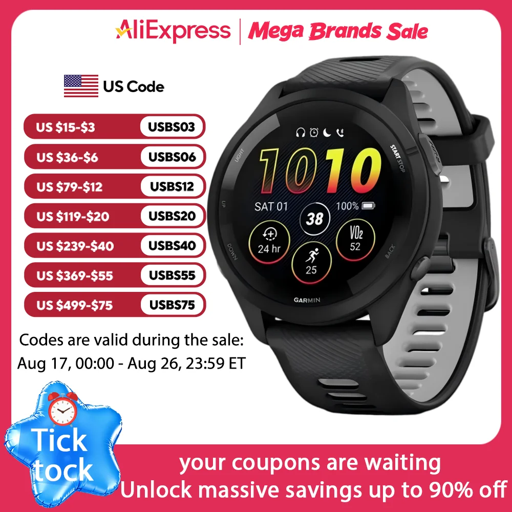 Garmin Forerunner 265 Outdoor GPS Smartwatch, Multi-Band Navigation with Topo Map, Altimeter Compass, 24/7 Health Tracking SpO2 Sleep Monitor, Cycling Running Hiking Triathlon photo 1