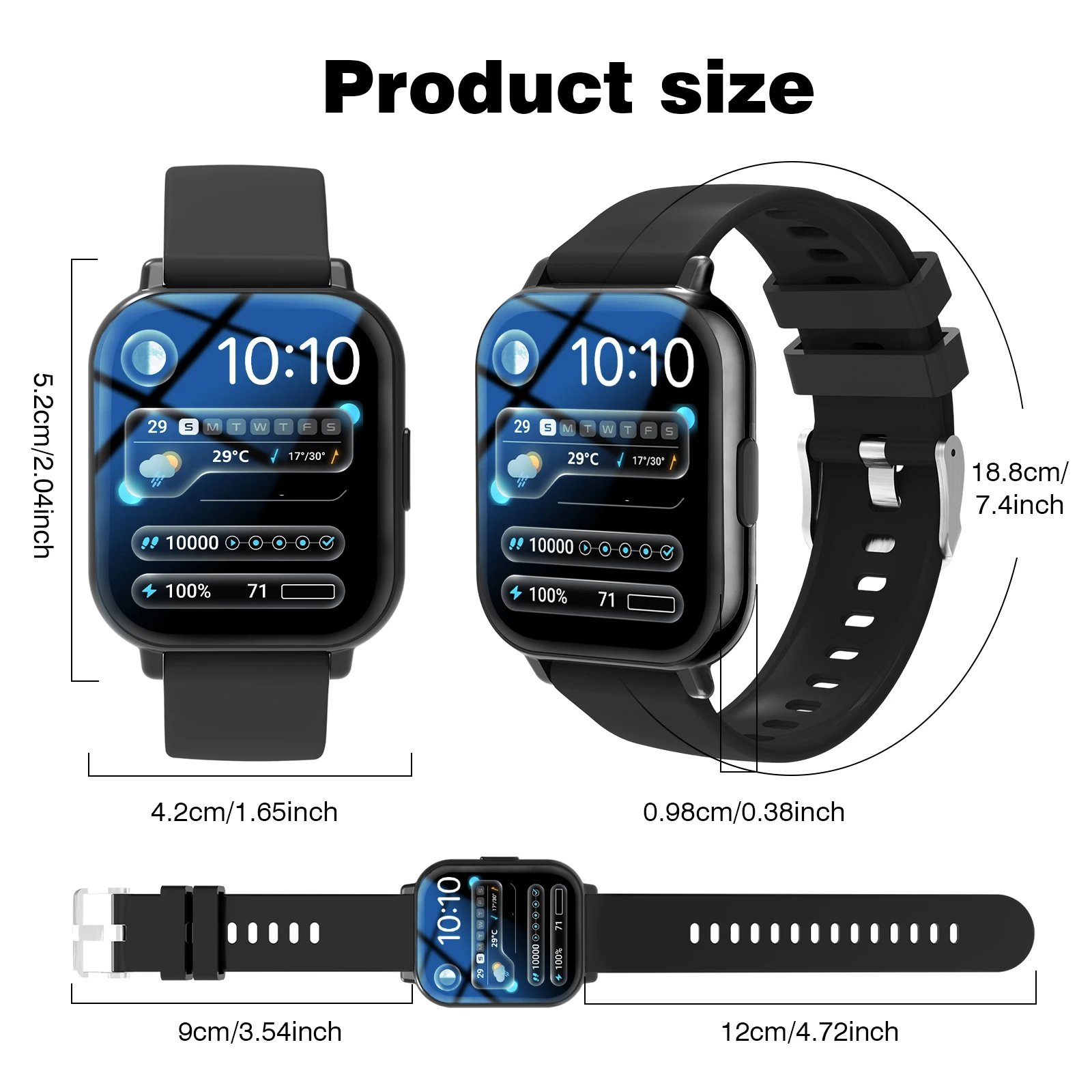2026 Smart Watch for Men Women Square HD Screen: Wireless Calling with Dial Pad, Frequent Contacts Message Reminder photo 6