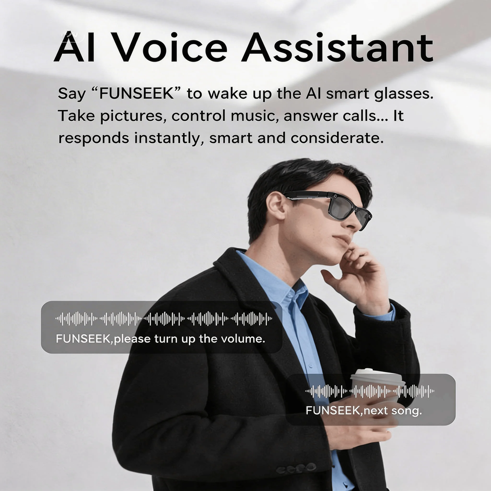 4K Camera Glasses with AI Smart Features That Support Real-Time Translation And Object Recognition, Open-Ear Audio, Ultra-Light Design, And Up to 8 Hours of Battery Life for Outdoor Cycling, Work, Travel photo 6