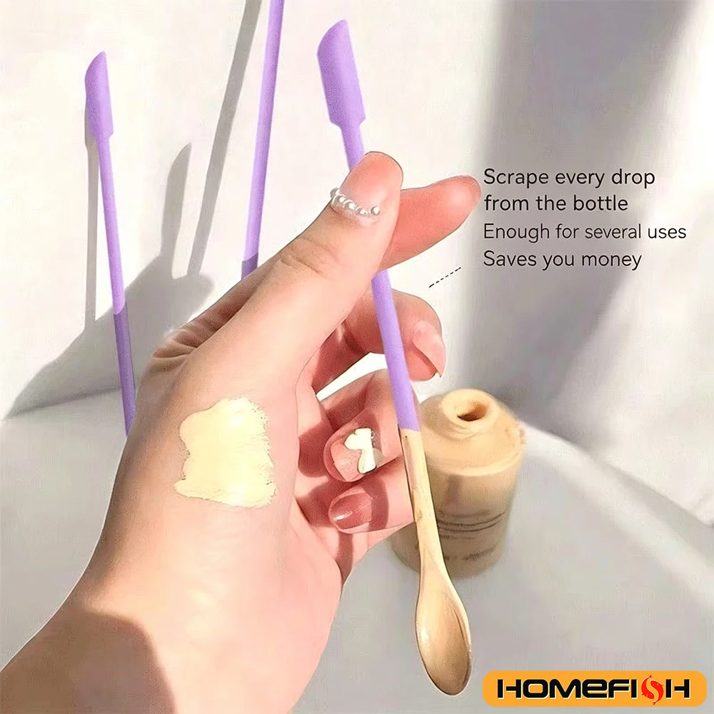 3pcs Silicone Scraper Makeup Brushes Set Mini Soft Cosmetic Digging Spoon Jam Scraping Spoons Face Mask Brush photo 4
