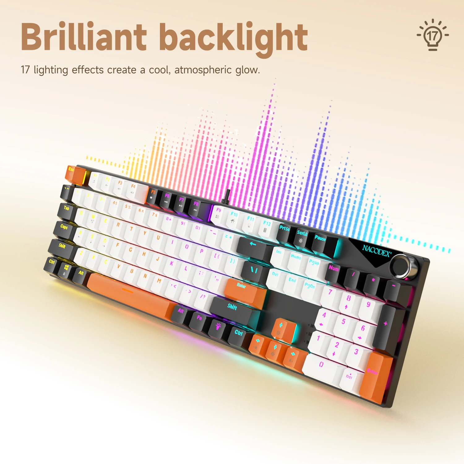AJAZZ NK104 Mechanical Keyboard Wired Dual-Injection Keycaps 104 Hot-Swapping LED Hybrid Backlight Gamer Keyboard for Laptop PC photo 6
