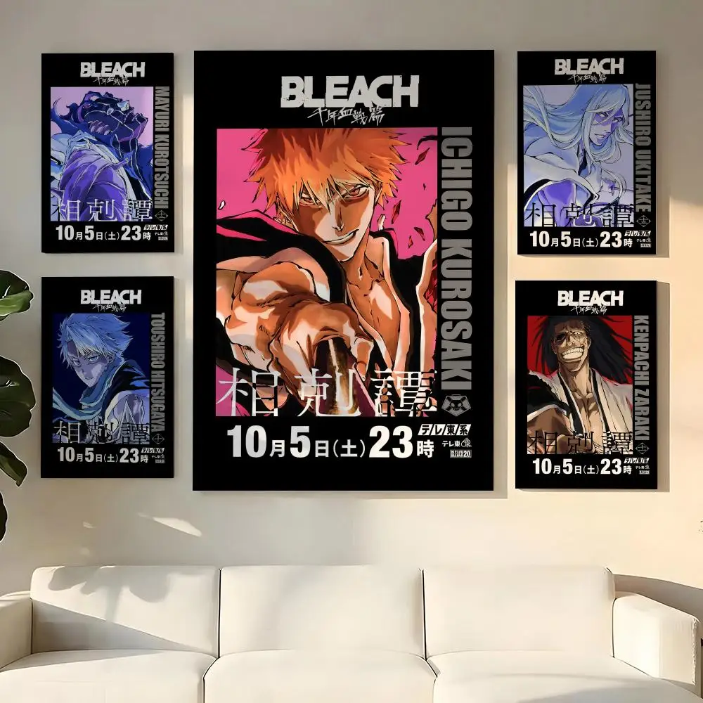 Anime B-bLEACH Painting Calligraphy Wooden Framed Canvas Poster Wall Art HD Waterproof Print Home Decor photo 1