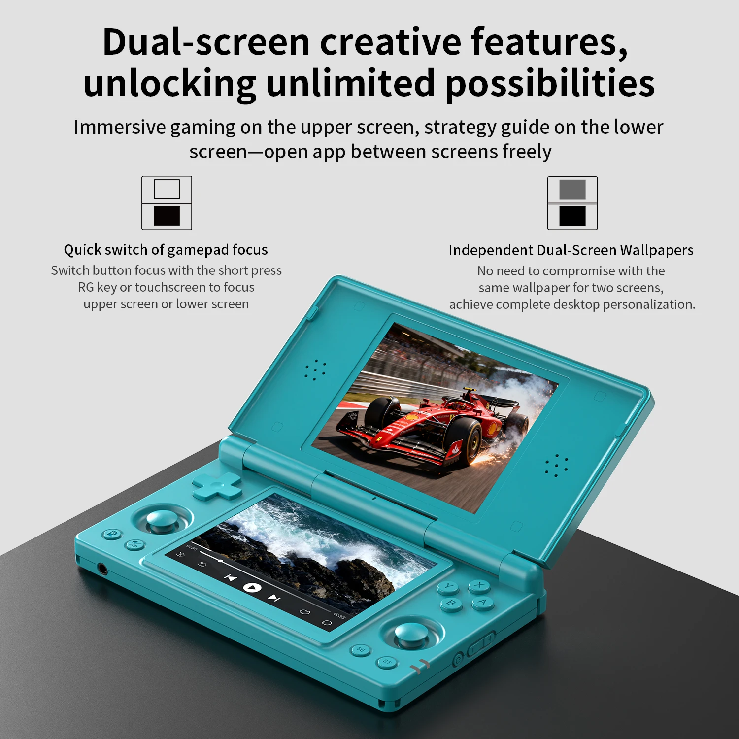 Anbernic RG DS Foldable Handheld Game Console RK3568 RGDS Android 14 System Dual 4 Inch OCA Full Touch Screen 4000mAh 3+ 32gb photo 5