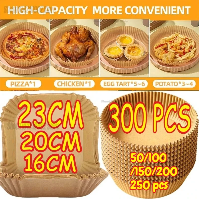 Cooking Paper Air Fryer Disposable Paper Square Round Baking Barbecue Plate NonStick Mat Kitchen Oven Oil Absorbing Paper Tool photo 1