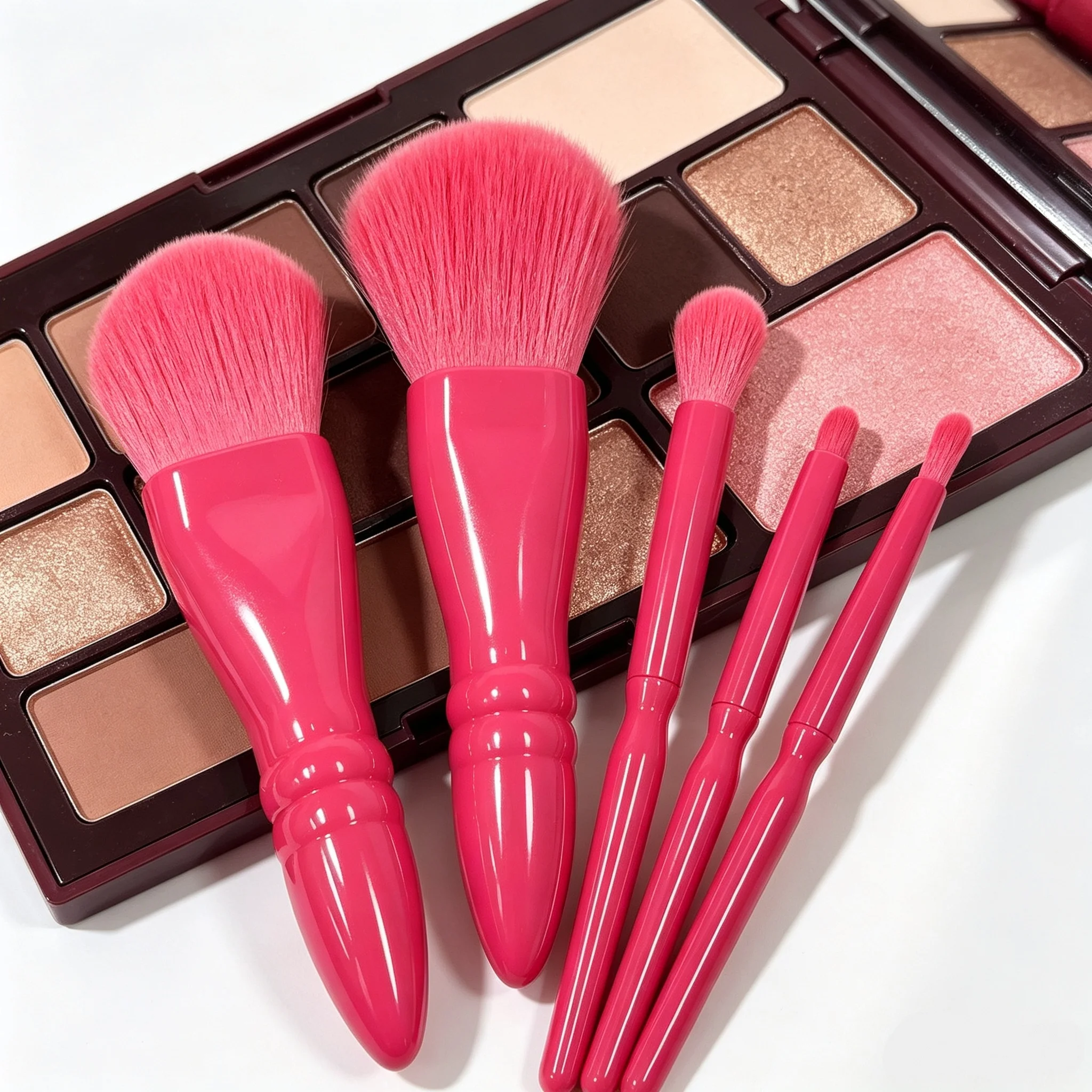 5-piece soft makeup brush set, face and eye brushes for loose powder, eyeshadow, and blush photo 1
