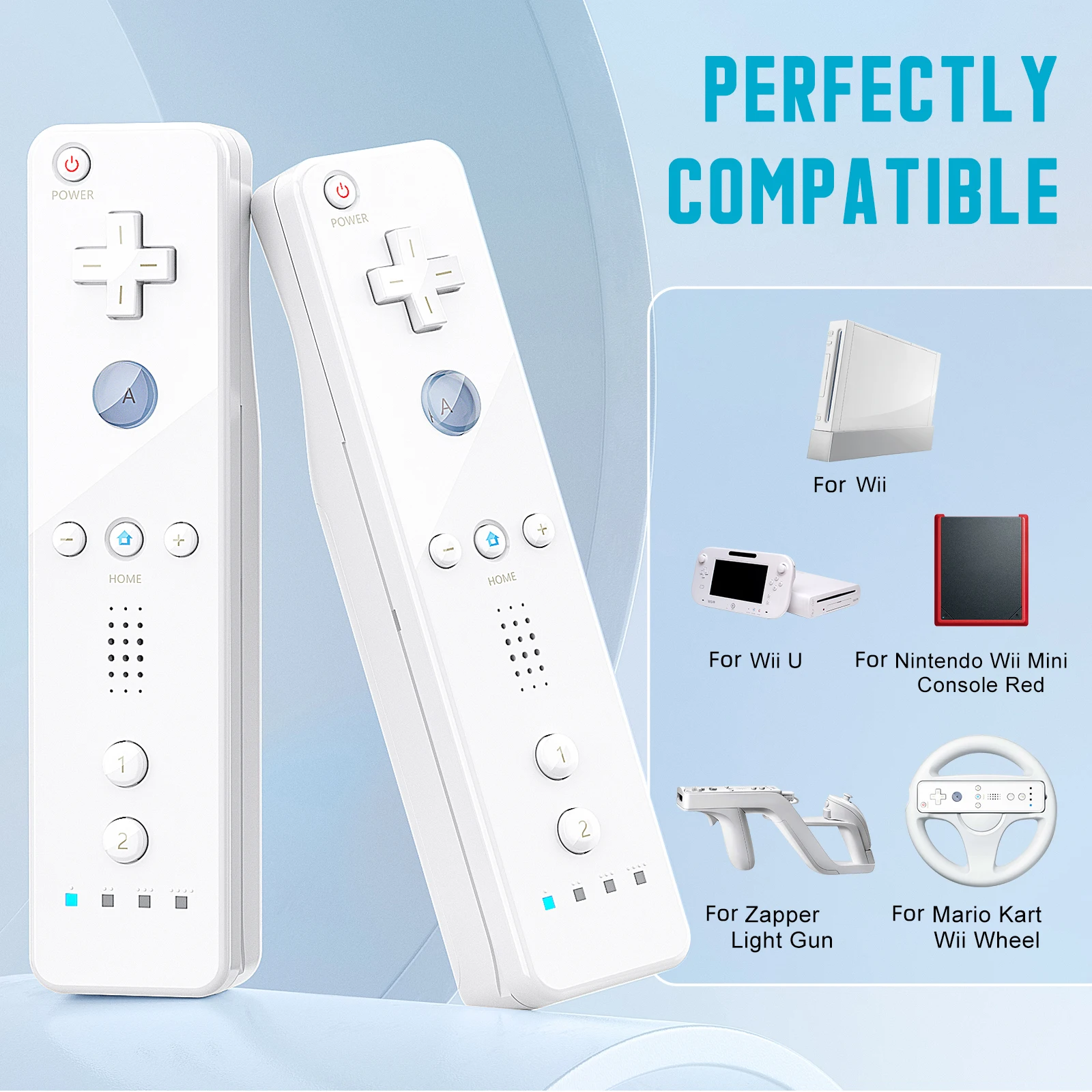 2 in 1 For Nintendo Wii Controller Set Optional Motion Plus Joystick Wireless Remote Gamepad with Silicone Case Video Game photo 2
