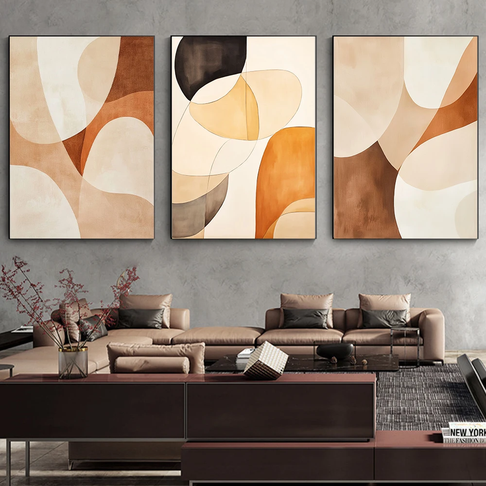 Abstract Geometric Canvas Painting For Office Living Room Home Decor Vintage Poster Wall Decor Minimalist Canvas Wall Art Mural photo 2