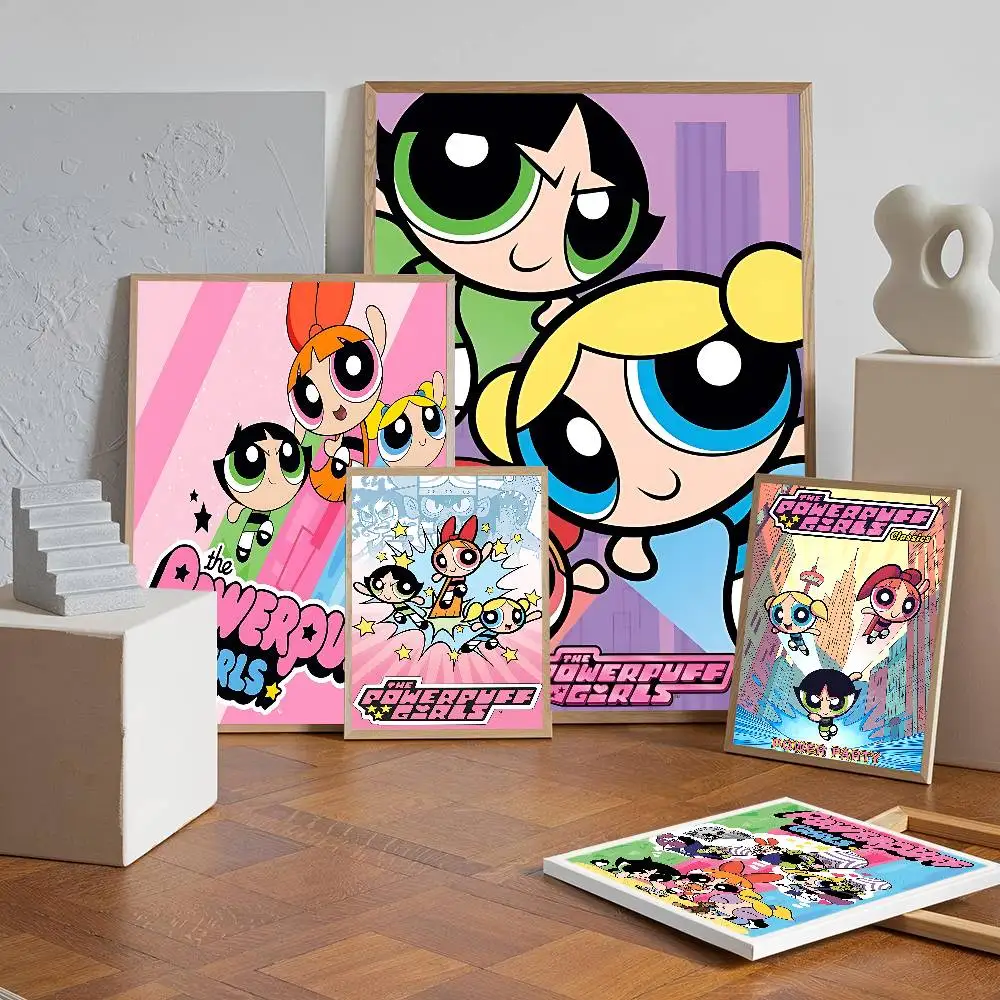 the Powerpuff Girls Anime Posters Sticky HD Quality Wall Art Retro Posters for Home Room Wall Decor photo 1