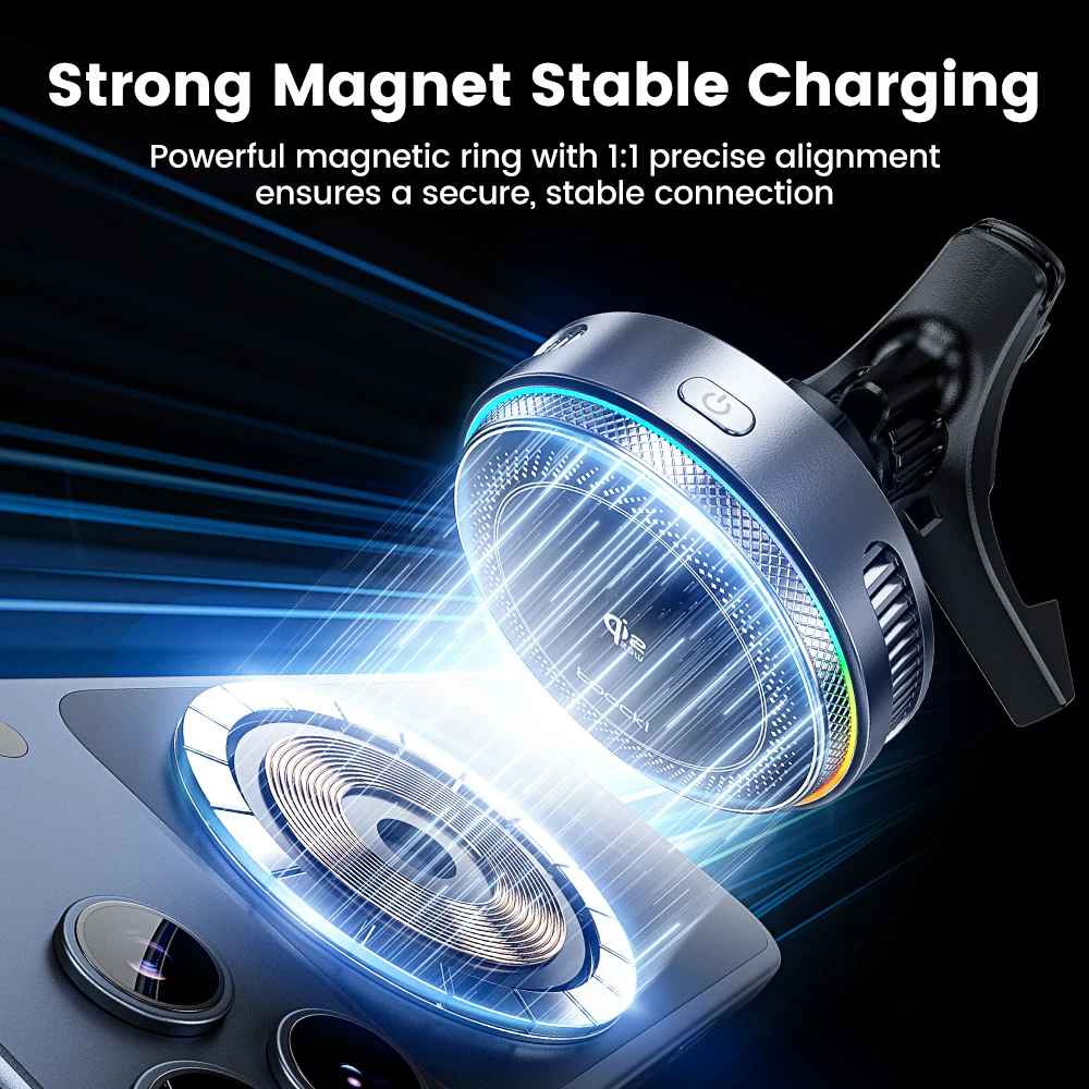 Toocki Qi2.2 25W Wireless Charger Magnetic Car Phone Holder TEC Cooling for iPhone 17 16 15 Samsung S26 S25 for Magsafe Charger photo 6