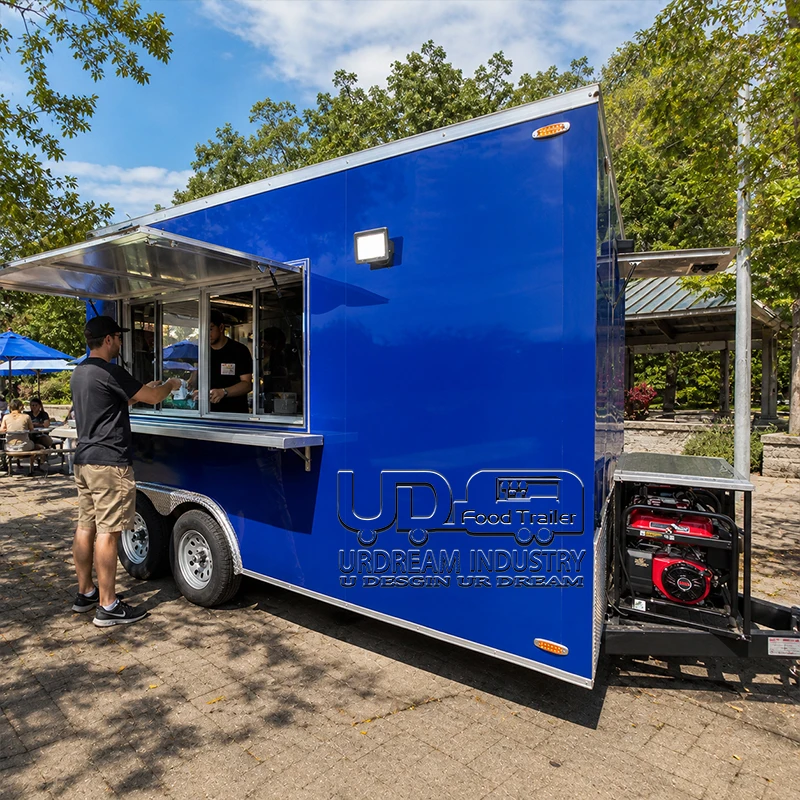 Mobile Fast Food Trailers Fully Equipped Enclosed Trailer BBQ Vending Cart Restaurant Food Truck with Full Kitchen photo 5