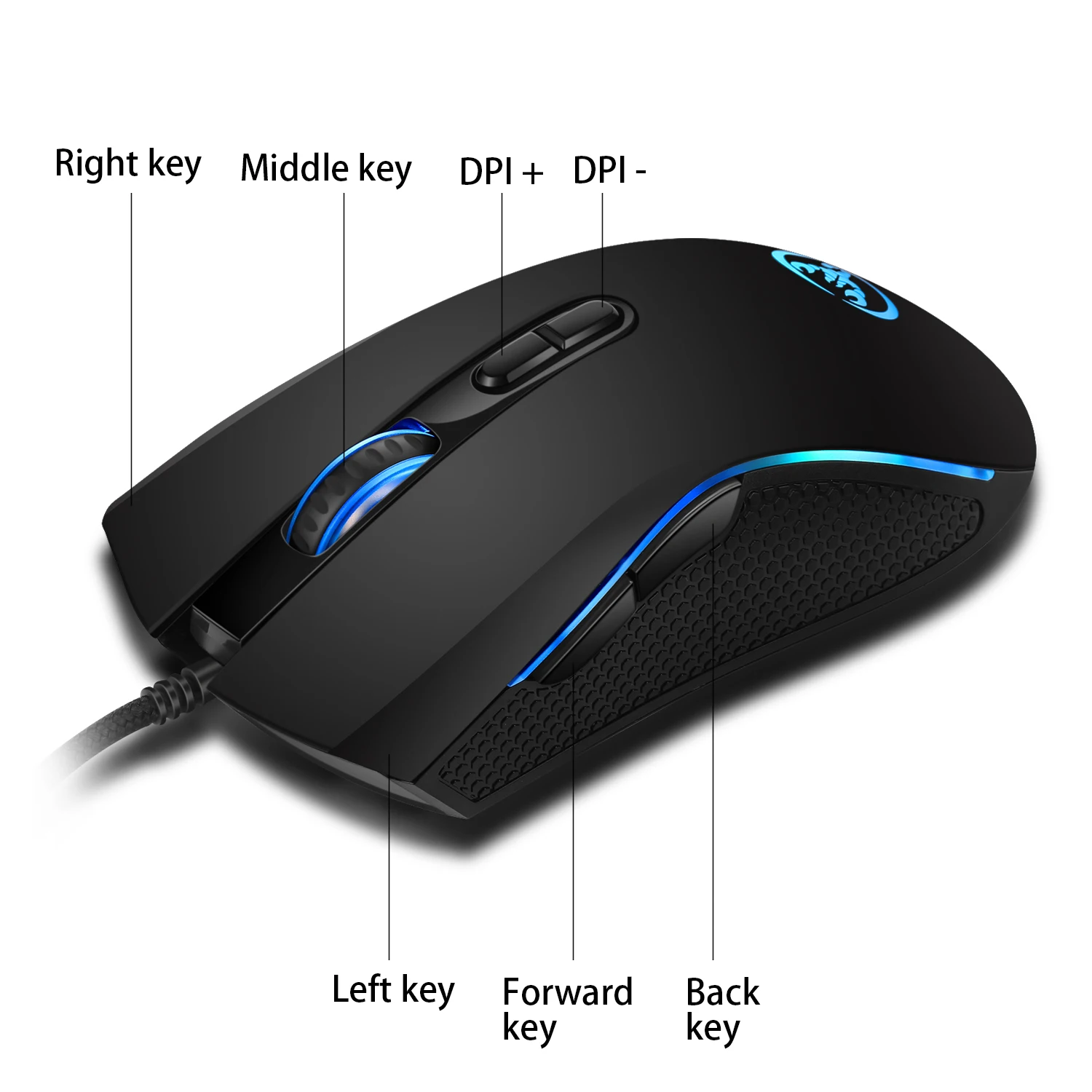New 61keys Wired White Black Keyboard RGB Gaming Mouse Office Kit Backlight Keyboard and Mouse Combos for PUBG Gamer photo 6