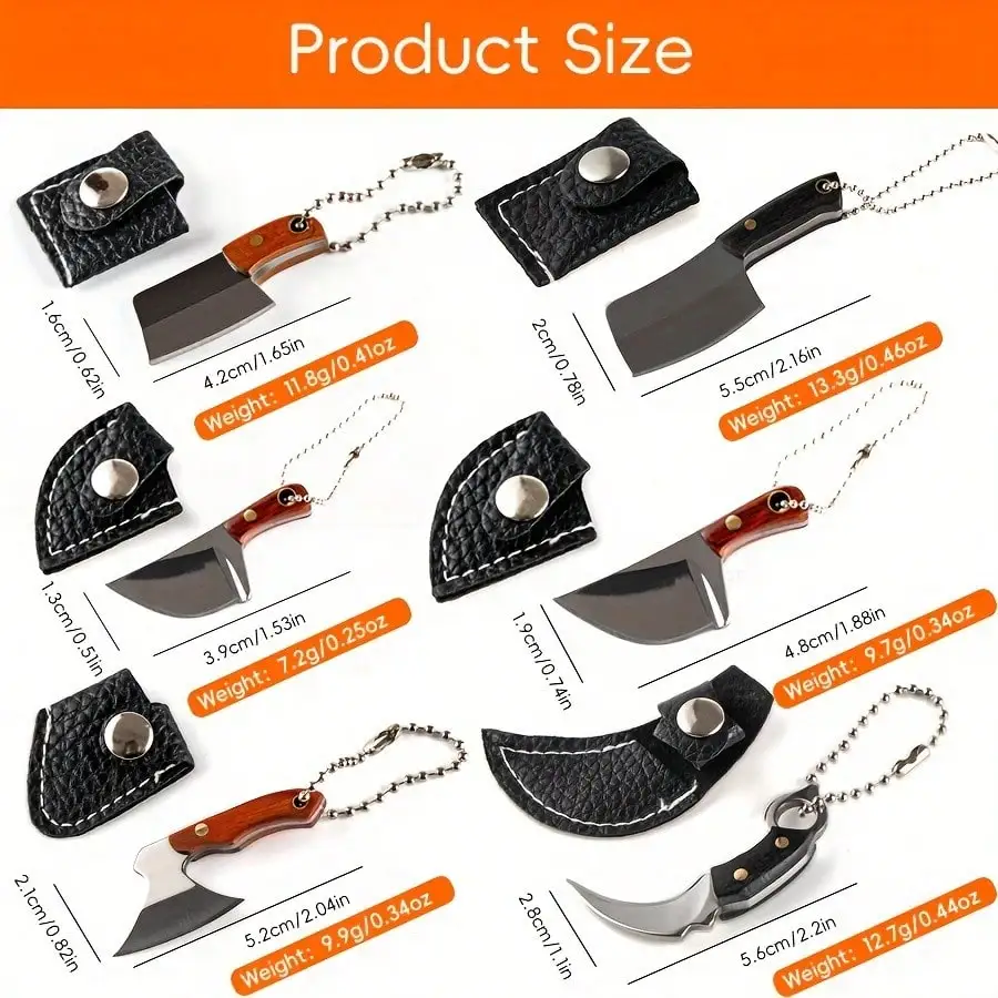 Damascus Mini Axe-Shaped Knife Set EDC Knife Set Package Opener Cutter Box Knife photo 3
