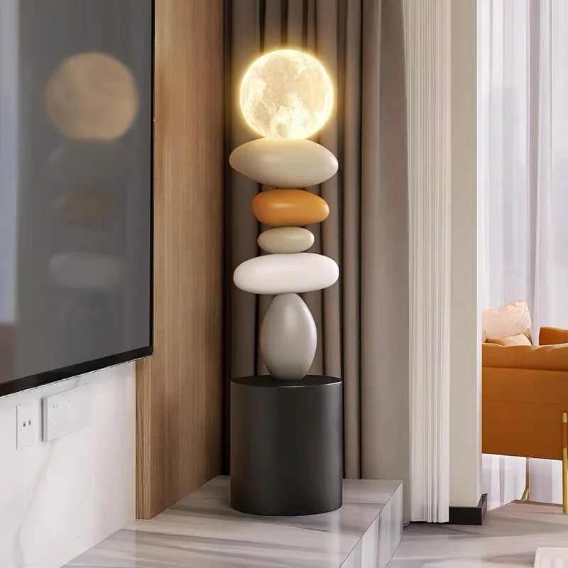 Modern Art Home Decor Stone Sculpture Light Luxury High-end Living Room Decorative Accessories Creative Luminous Floor Ornament photo 1