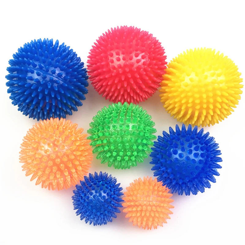 Pet Dog Toys Cat Puppy Sounding Toy Polka Squeaky Tooth Cleaning Ball TPR Training Pet Teeth Chewing Toy Thorn Balls Accessories photo 6