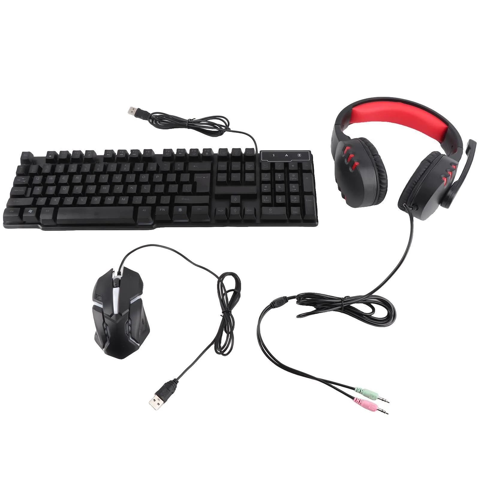TF800 Four-piece Gaming Combo 104 Keys Keyboard 4-color Breathing Light Mouse 3.5mm Gaming Headset Anti-slip Mouse Pad photo 4