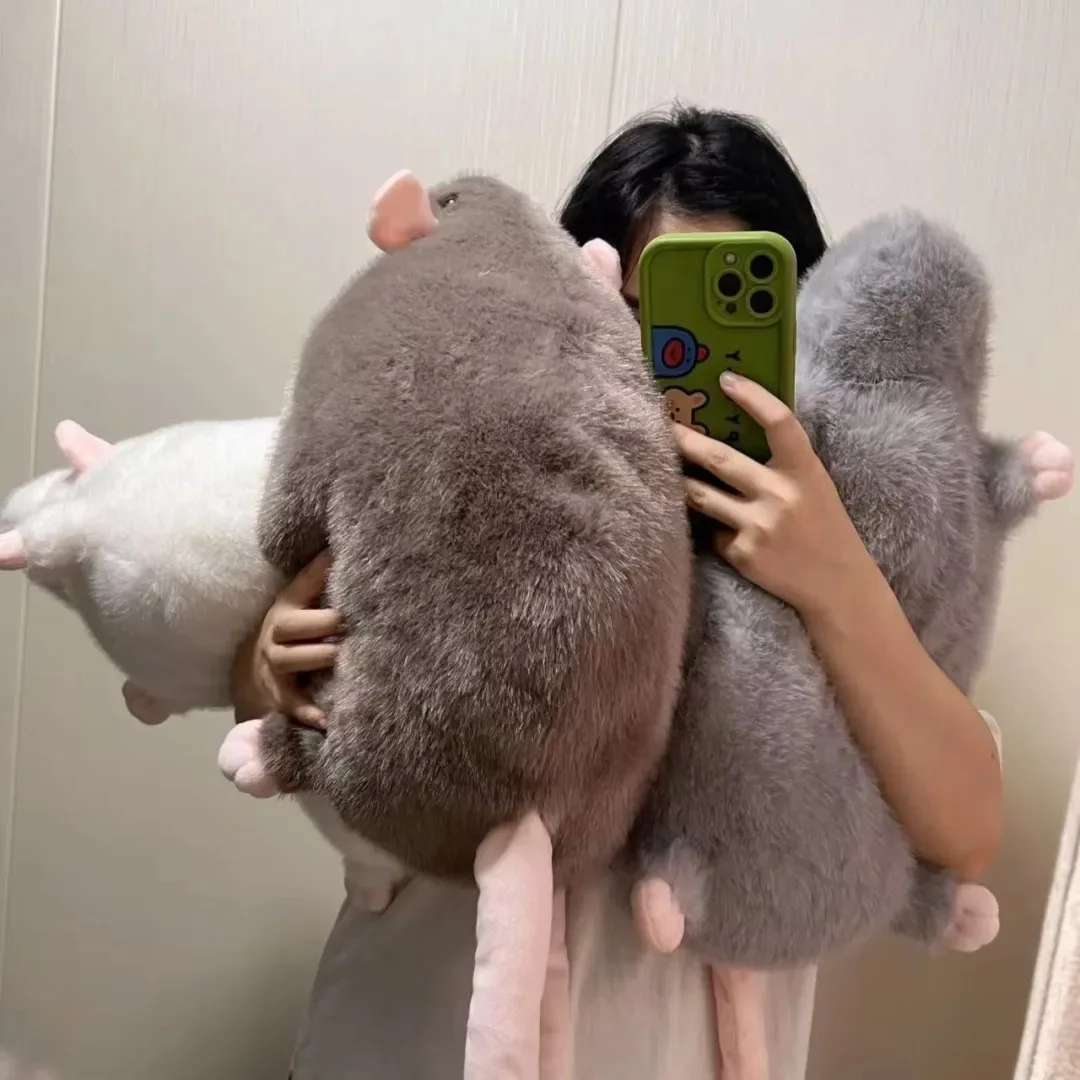 Cute 40/55/90cm Mouse Doll Cartoon Oversized Flower Branch Rat Doll Soft Plush Animal Figure Kids Gift Birthday Pet Cat Toy photo 1
