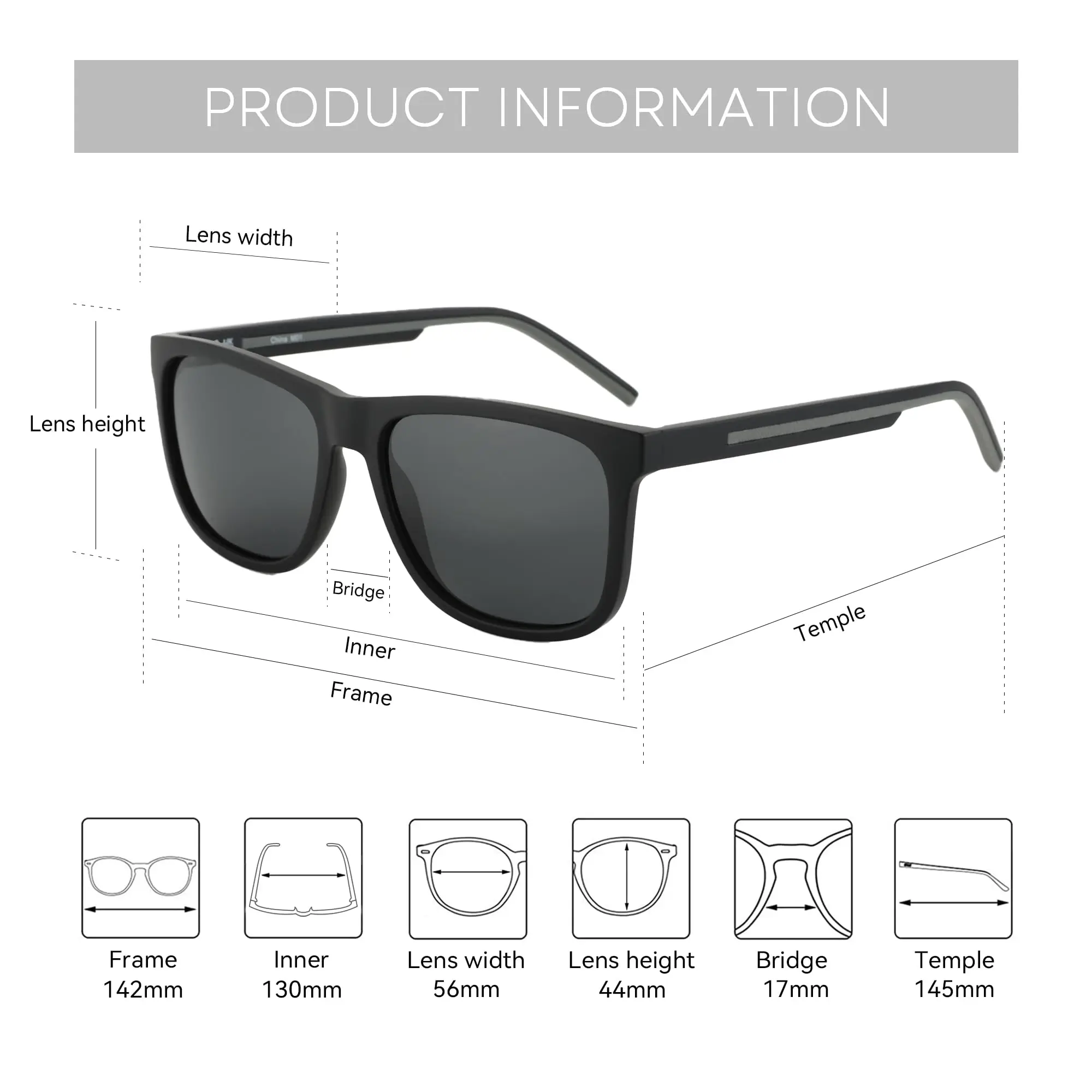 ZENOTTIC Men's Polarized Sunglasses - Lightweight TR90 Frame Square Mens Sunglasses UV400 Protection photo 4