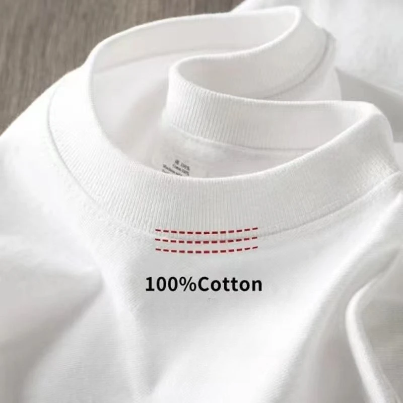 Pure White 260g Heavy T-shirt Men's Summer Pure Cotton Short-sleeved New Men's and Women's Streetwear photo 1