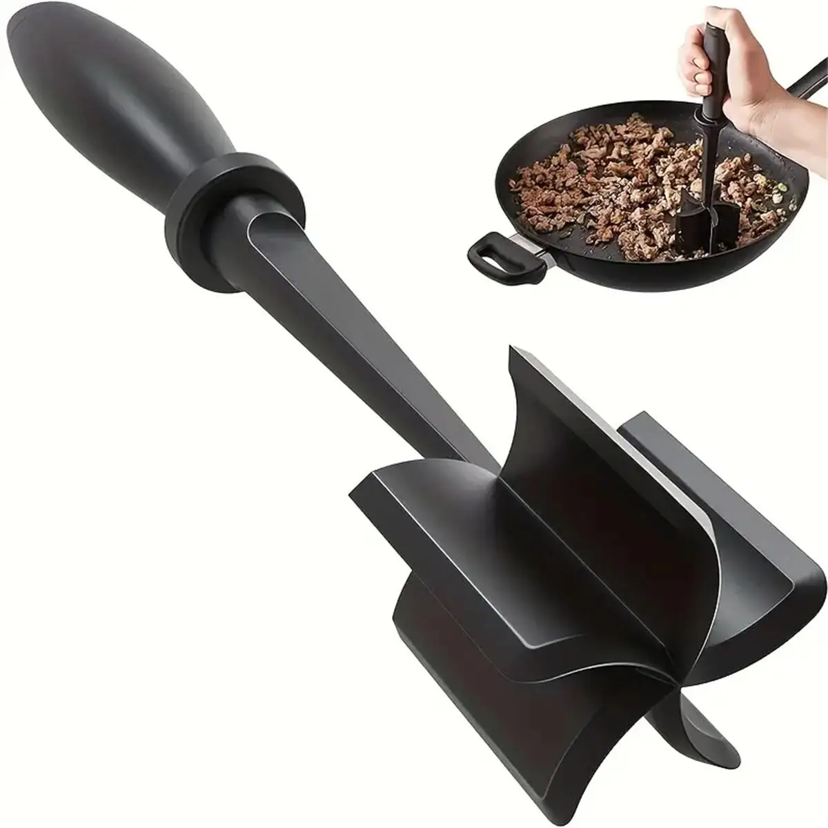 1pc Meat Chopper, Meat Shredder, Heat Resistant Suitable For Hamburger Meat Ground Beef Smasher photo 1