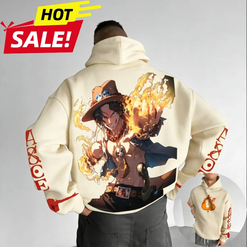 ACE Anime One Piece Harajuku Streetwear 2026 New Men Vintage Hoodie Winter Women Oversized Hooded Sweatshirt Long Sleeve Top photo 5