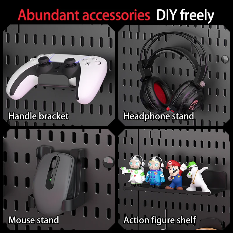 No-Drill Clamp-On Standing Pegboard Storage Organizer, Desktop Rack with DIY Accessories, Office Desk Stationery Holder photo 6