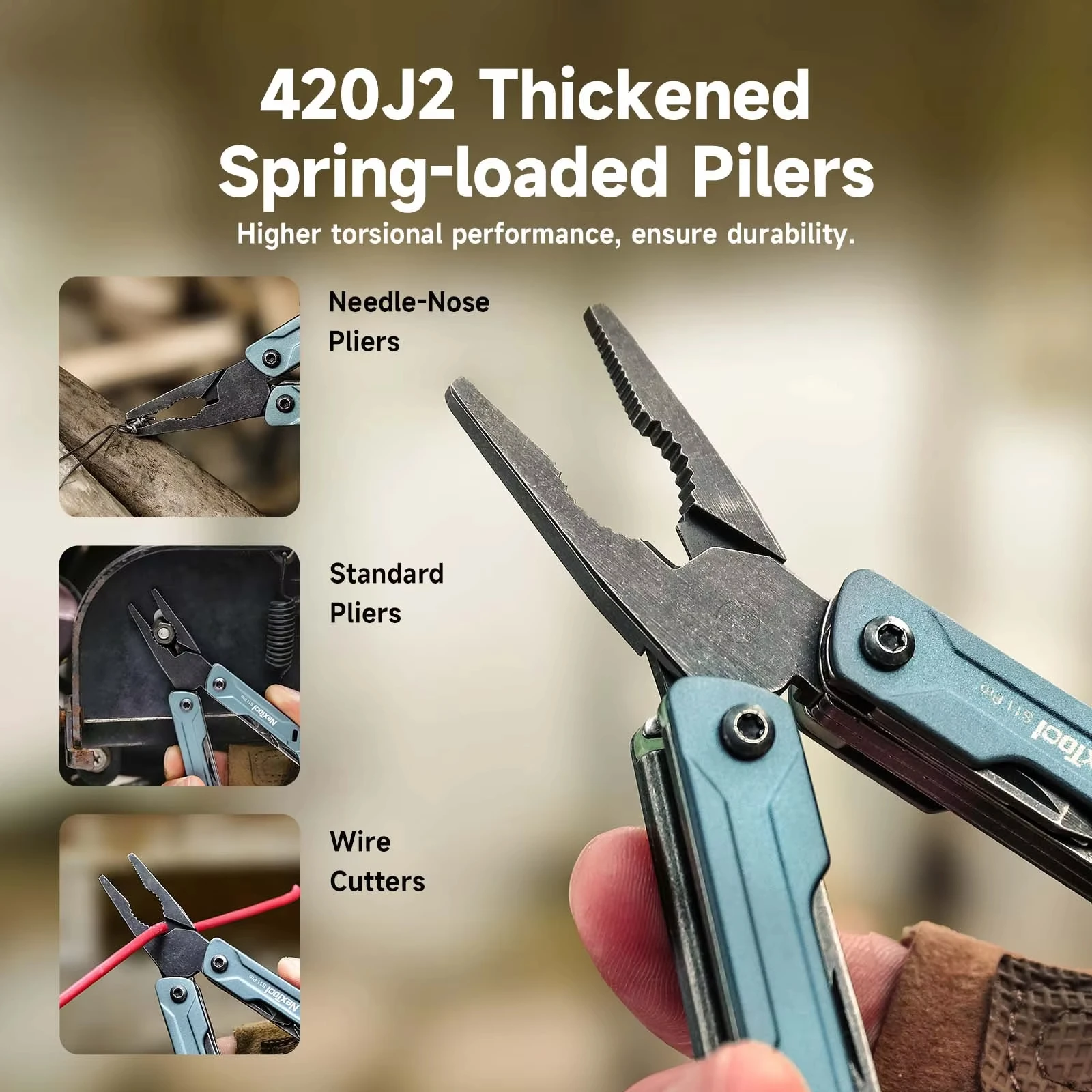 NexTool Mini Sailor Pliers S11 Pro 12-In-1 Multi Tool Pocket Knife Folding Tools Wire Cutters EDC Card Pin Screwdriver Scissors photo 4