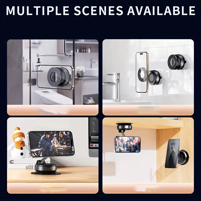 360° Rotating Vacuum Magnetic Car Phone Holder New Model Dashboard Glass Mount Multi-Scenario Automotive Navigation Stand photo 5