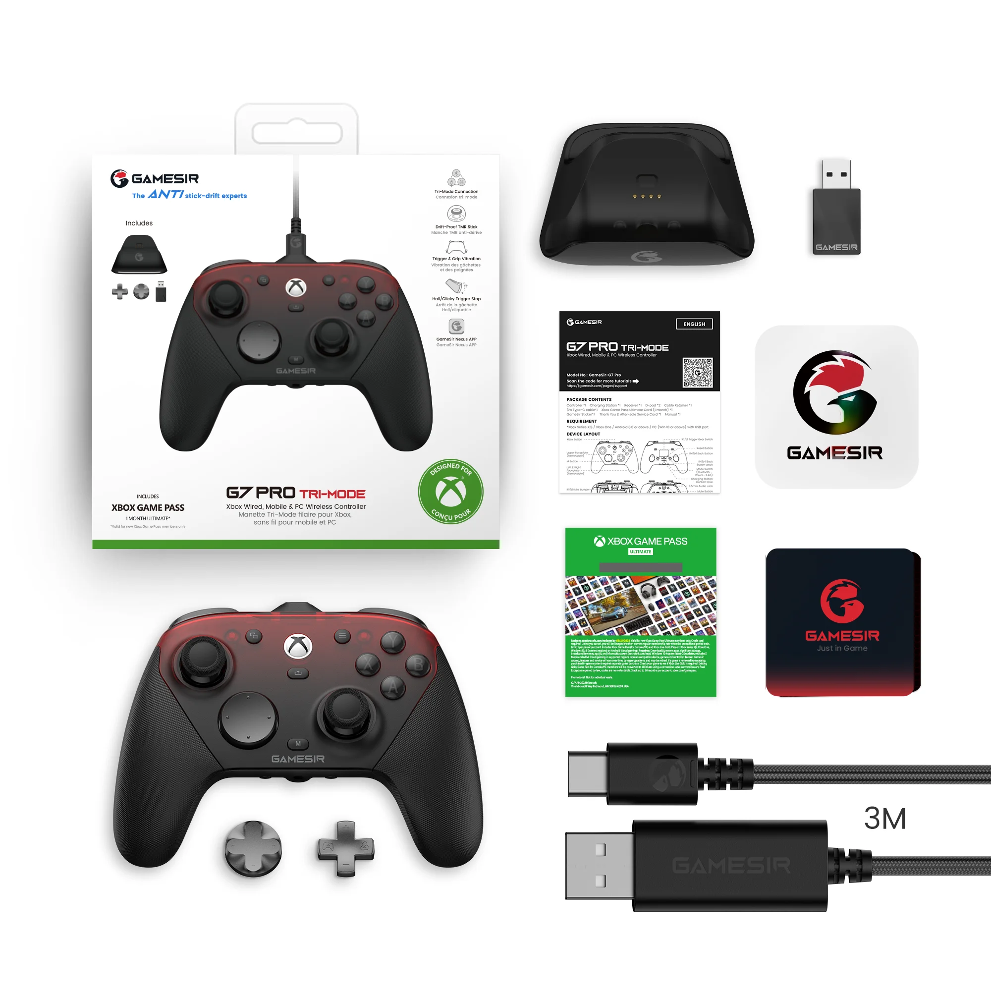 GameSir G7 Pro Xbox Series X|S Controller with TMR Sticks, Hall Effect Triggers, Magnetic Faceplates, Gyro, Smart Charging Dock photo 6