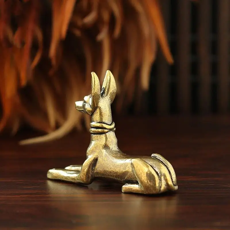 Vintage Handmade Copper Egyptian Pharaoh Hound Statue Brass Animal Dog Figurine for Office Desk Decor Collectible Gift photo 1