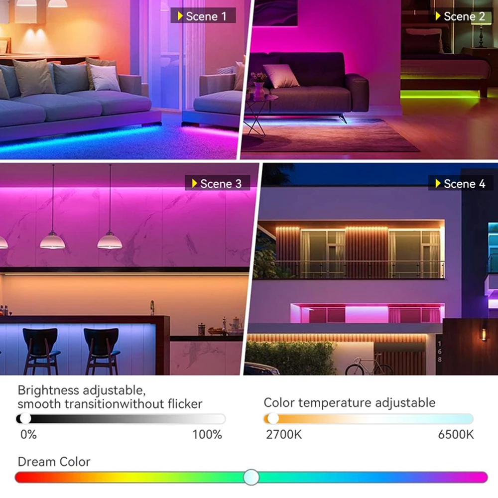DC12V WS2815 5050 Smart RGB Pixels LED Strip DC5V WS2812B Individually Addressable IC 30/60/74/96/144/Leds/M WS2812 Tape Light photo 6