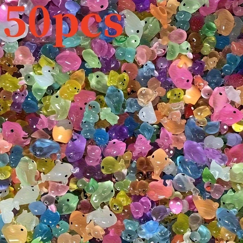 30-100pcs Luminous Mini Resin Animal Figurines Glow in The Dark Fish Tank Aquarium Ornament  Aquatic Landscaping Decor Accessory photo 2