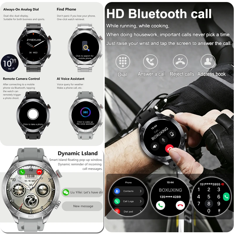 New GPS Track Smart Watch Men AMOLED Screen Outdoor Sports Fitness Heart Rate Compass IP68 Waterproof Bluetooth Call Smart Watch photo 5