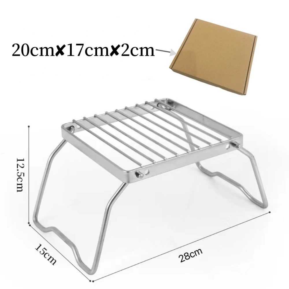 Outdoor Stainless Steel Stove Holder Camping Portable Folding Mini Barbecue Rack Pot Holder Baking Tray Holder photo 4