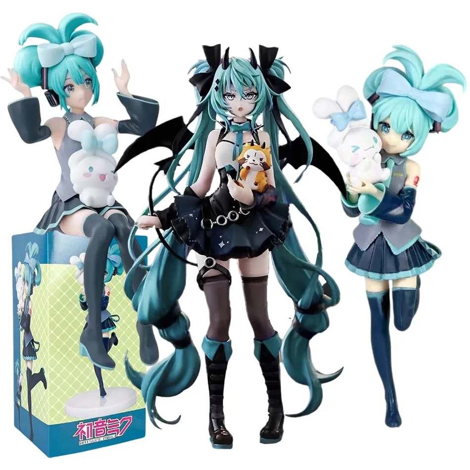 Anime Hatsune Miku Cos Raccoon Demon Cat Ears Cinnamoroll Kawaii Miku Girl Anime Figure PVC Collection Model Doll Toy photo 1