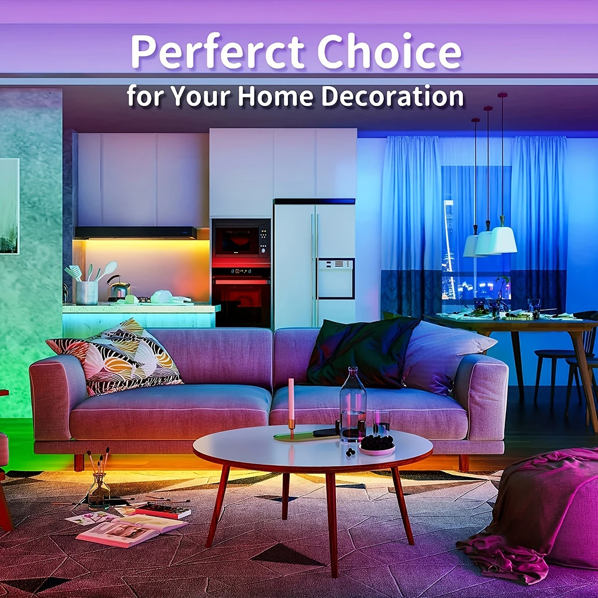 Led Strip Lights with 44 Key Remote Control 1m 5m 10m 20m RGB Tape Led Wall Room for Home Bedroom Party Decor TV Backlight photo 3