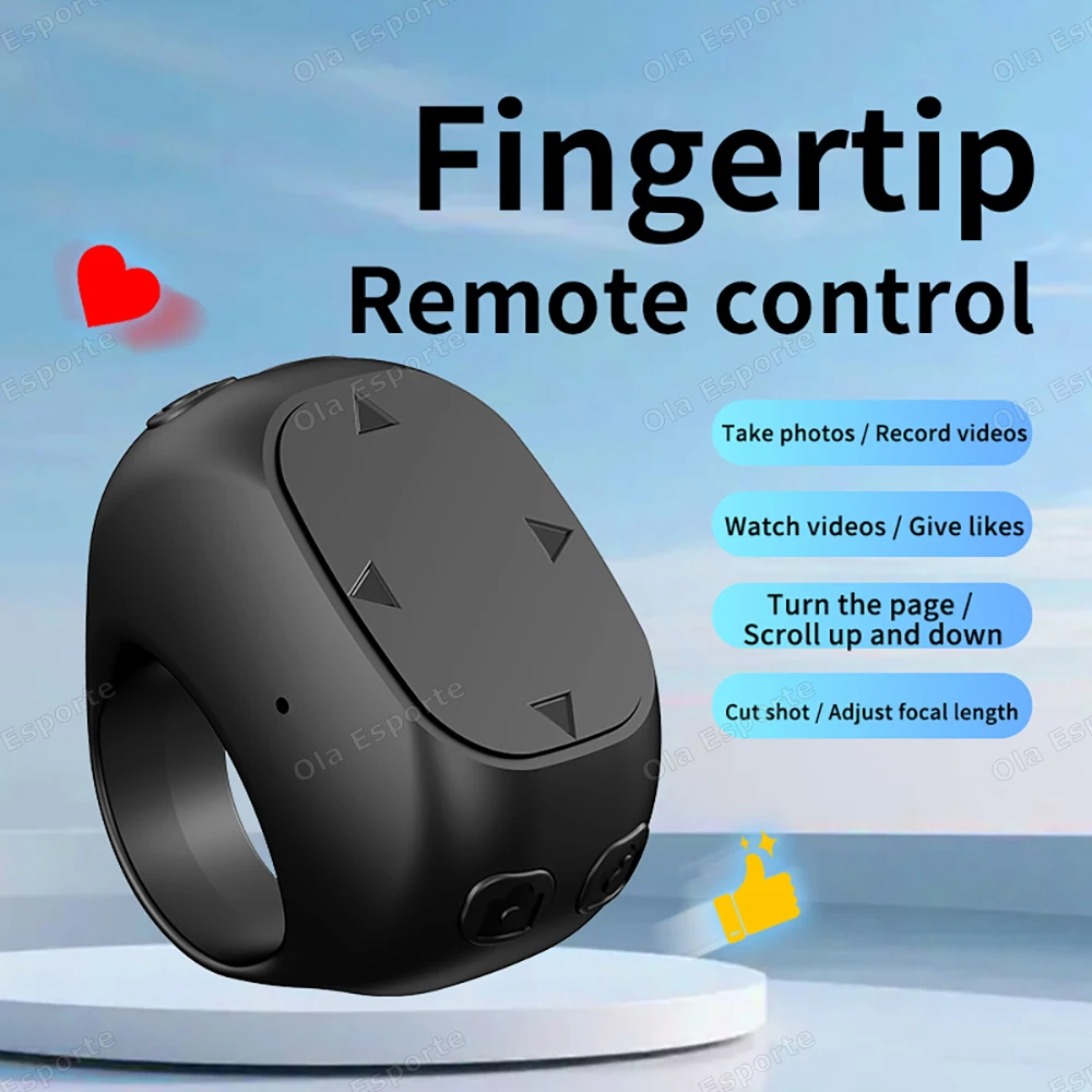 Bluetooth Ring Remote Control Short Video Likes E-book Page Flipping Intelligent Control For Android iOS Systems Telecontrol R12 photo 2